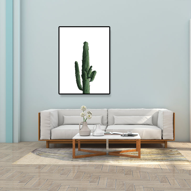 Lisslune | Tropical Plant Cactus Wall Decoration Green Texture Surface Canvas Print for Living Room
