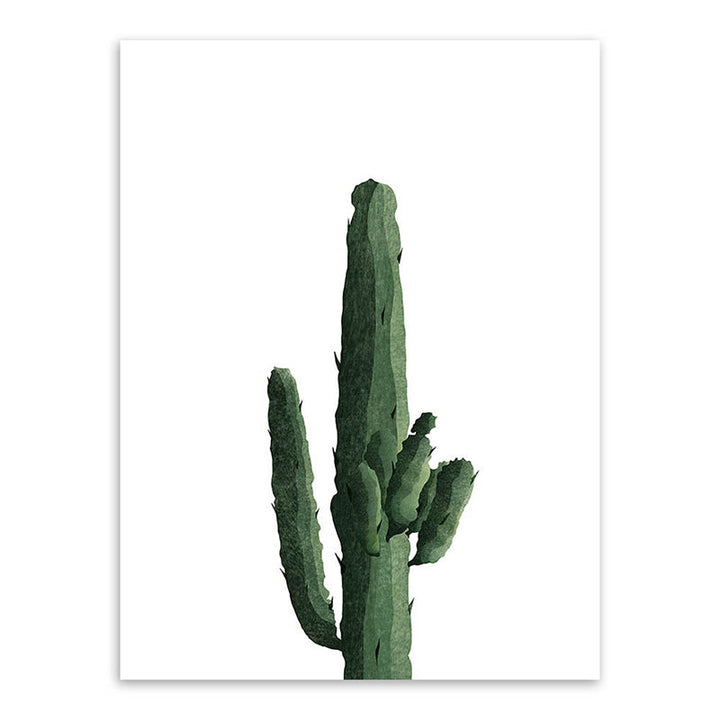 Lisslune | Tropical Plant Cactus Wall Decoration Green Texture Surface Canvas Print for Living Room
