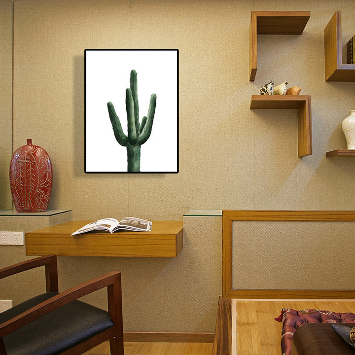 Lisslune | Tropical Plant Cactus Wall Decoration Green Texture Surface Canvas Print for Living Room