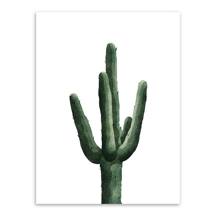 Lisslune | Tropical Plant Cactus Wall Decoration Green Texture Surface Canvas Print for Living Room