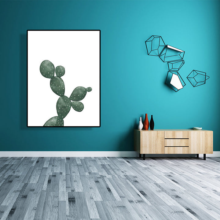 Lisslune | Tropical Plant Cactus Wall Decoration Green Texture Surface Canvas Print for Living Room
