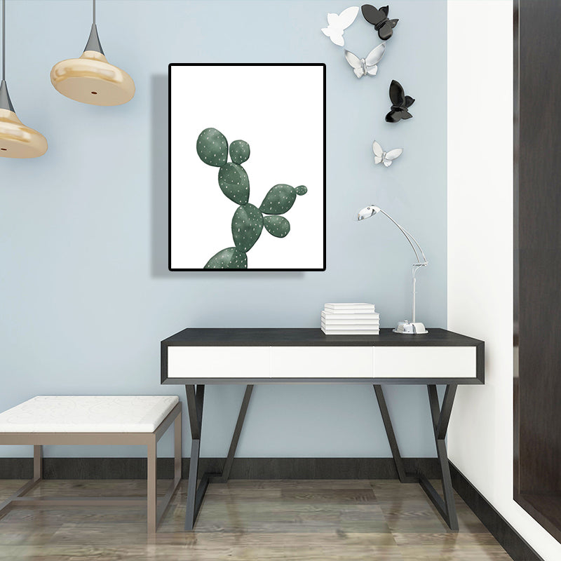 Lisslune | Tropical Plant Cactus Wall Decoration Green Texture Surface Canvas Print for Living Room