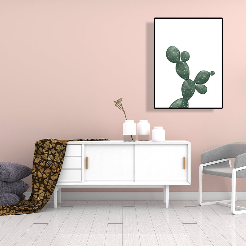 Lisslune | Tropical Plant Cactus Wall Decoration Green Texture Surface Canvas Print for Living Room