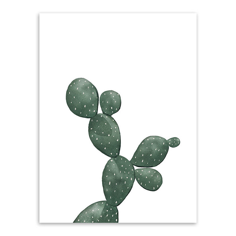 Lisslune | Tropical Plant Cactus Wall Decoration Green Texture Surface Canvas Print for Living Room