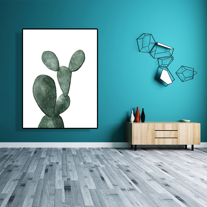 Lisslune | Tropical Plant Cactus Wall Decoration Green Texture Surface Canvas Print for Living Room