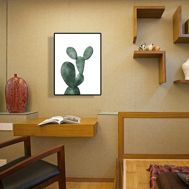 Lisslune | Tropical Plant Cactus Wall Decoration Green Texture Surface Canvas Print for Living Room