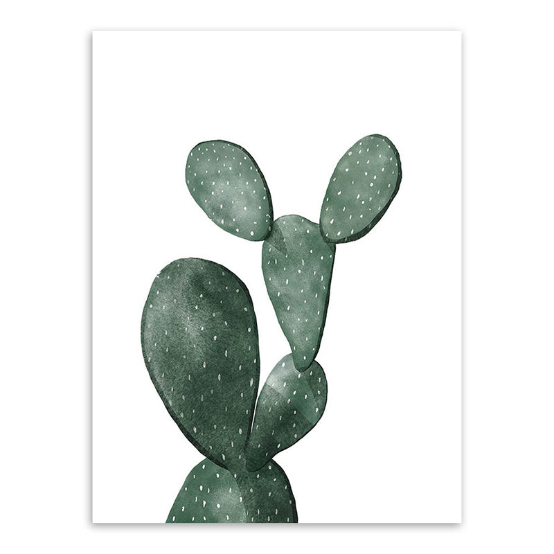 Lisslune | Tropical Plant Cactus Wall Decoration Green Texture Surface Canvas Print for Living Room