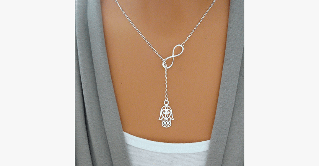 Lisslune | Infinite Happiness Pendant Necklace in Silver Color - Gives a fashionable and unique look