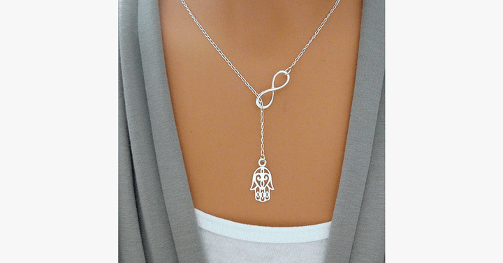 Lisslune | Infinite Happiness Pendant Necklace in Silver Color - Gives a fashionable and unique look