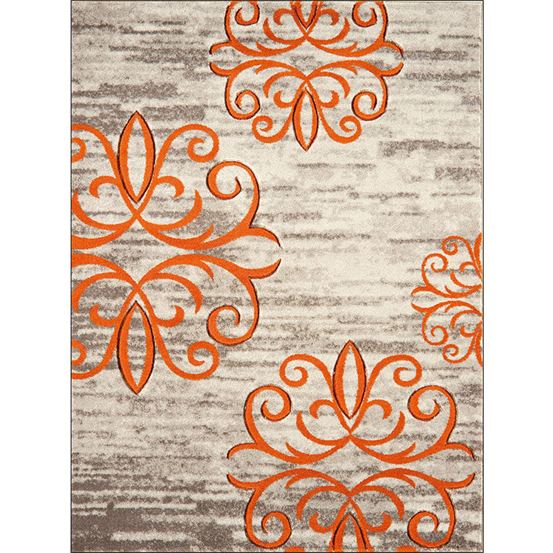 Lisslune | Washed Paisley Pattern Rug Gray Classic Rug Polyester Washable Non-Slip Base Rug for Living Room