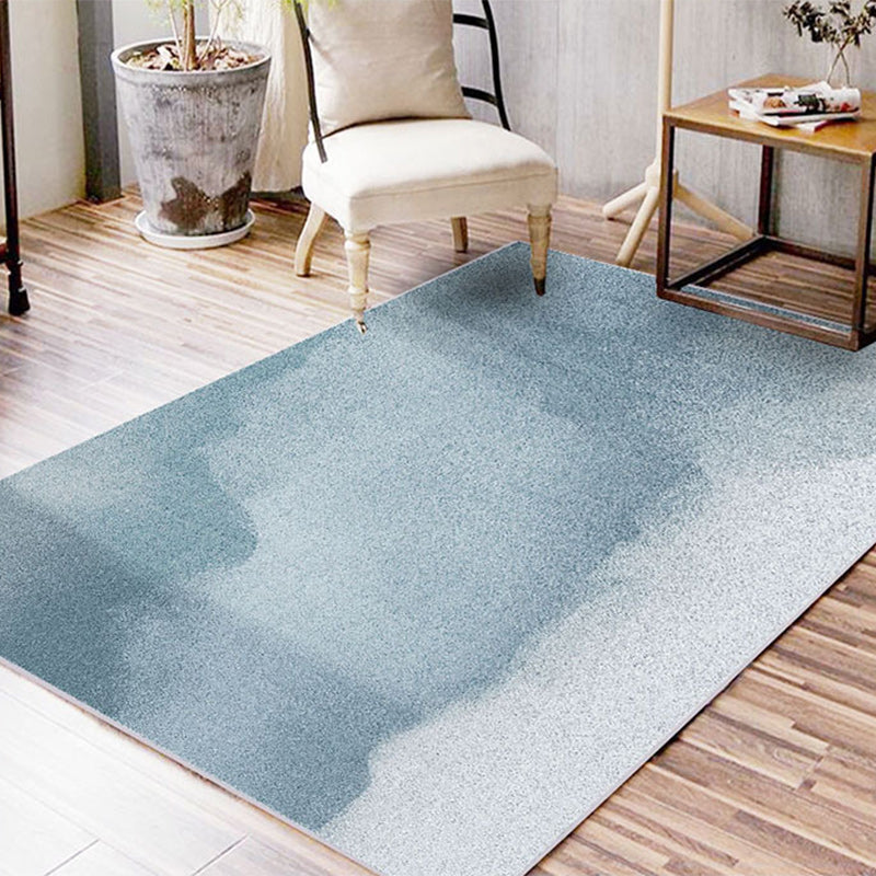 Lisslune | Casual Ombre Carpet Green and Blue Synthetic Carpet Machine Washable Non-Slip Rug for Bedroom
