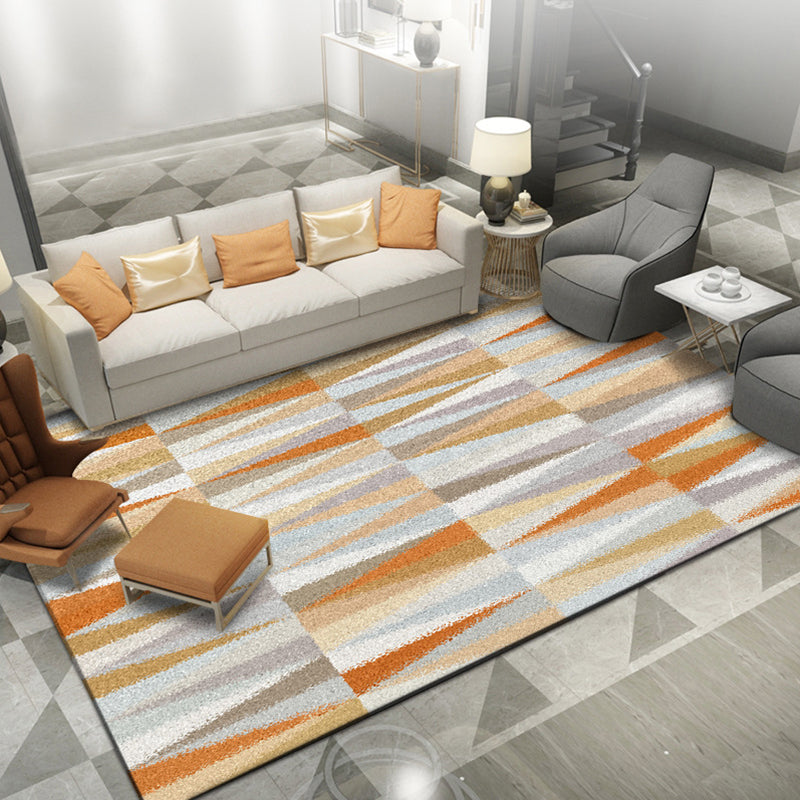 Lisslune | North Sea Novelty Rug in Orange Geometric Triangle Pattern Rug Polyester Washable Carpet for Home decoration