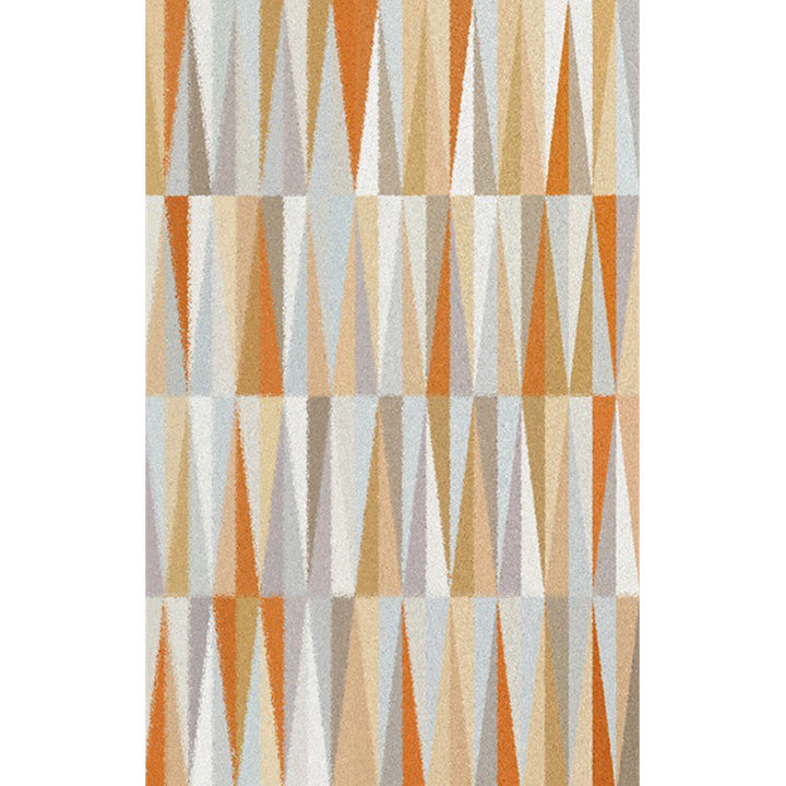 Lisslune | North Sea Novelty Rug in Orange Geometric Triangle Pattern Rug Polyester Washable Carpet for Home decoration