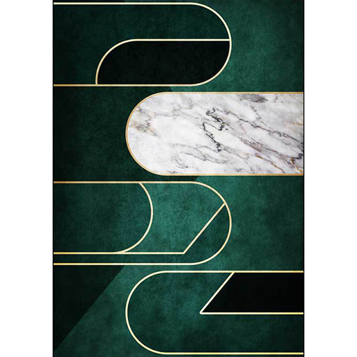 Lisslune | Green Novelty Carpet Polyester Marble Surface Pattern Carpet Washable Non-Slip Underlay Area Rug for the Living Room