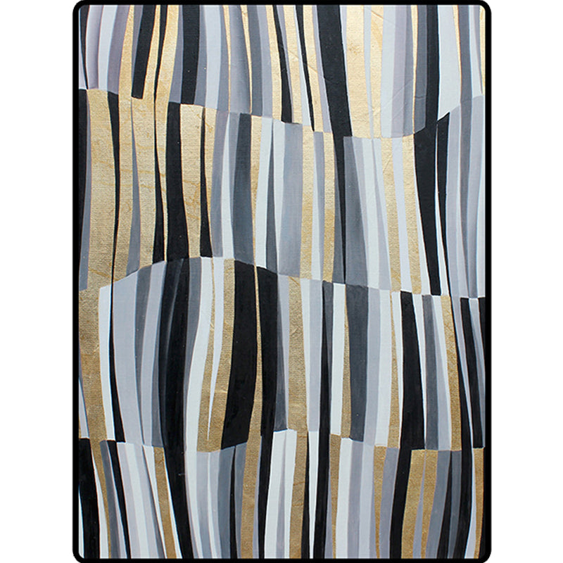 Lisslune | Minimalistic Novelty Rug in Gray Geometric Lines Pattern Rug Polyester Machine Washable Rug for Home Decoration