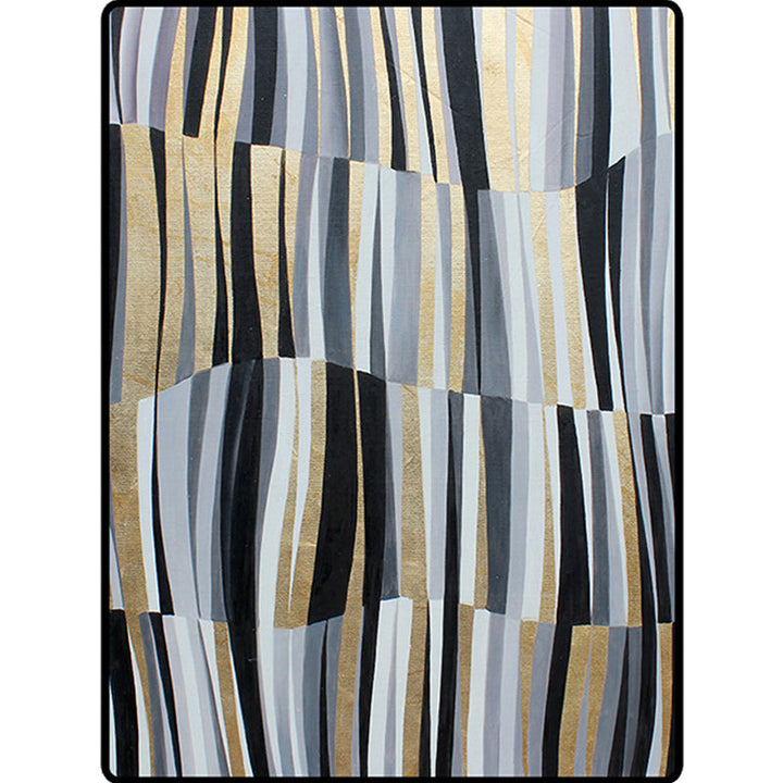 Lisslune | Minimalistic Novelty Rug in Gray Geometric Lines Pattern Rug Polyester Machine Washable Rug for Home Decoration