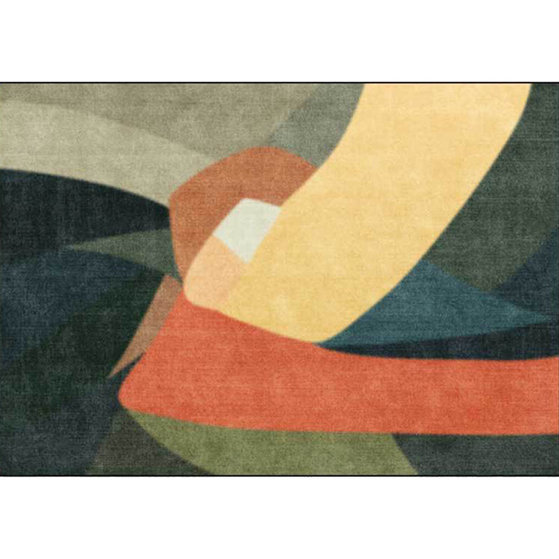 Lisslune | Novelty Living Room Rug Colorful Block Print Rug Polyester Stain Resistant Washable Area Rug