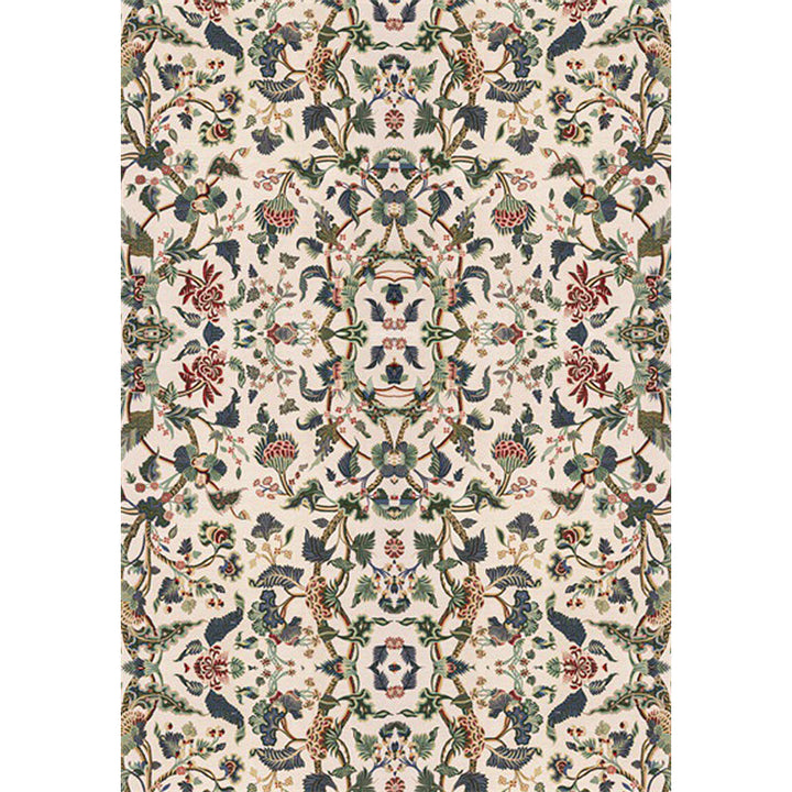Lisslune | Retro Floral Pattern Carpet Light Yellow Classic Carpet Polyester Washable Non-Slip Back Carpet for Living Room