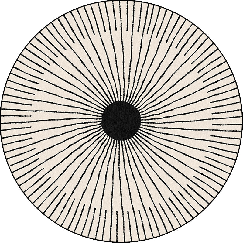 Lisslune | Unique Radial Pattern Rug Apricot Modern Rug Polyester Washable Non-Slip Back Rug for Bedroom