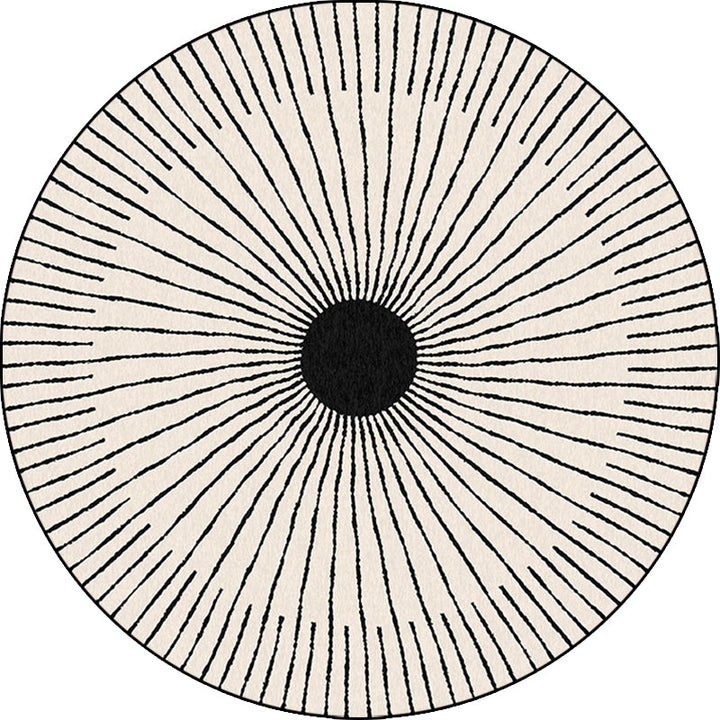 Lisslune | Unique Radial Pattern Rug Apricot Modern Rug Polyester Washable Non-Slip Back Rug for Bedroom
