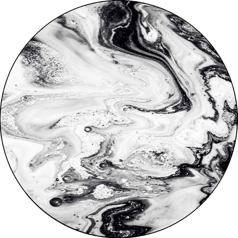 Lisslune | Black and White Bedroom Carpet Modern Abstract Oil Painting Pattern Area Rug Polyester Non-Slip Washable Rug