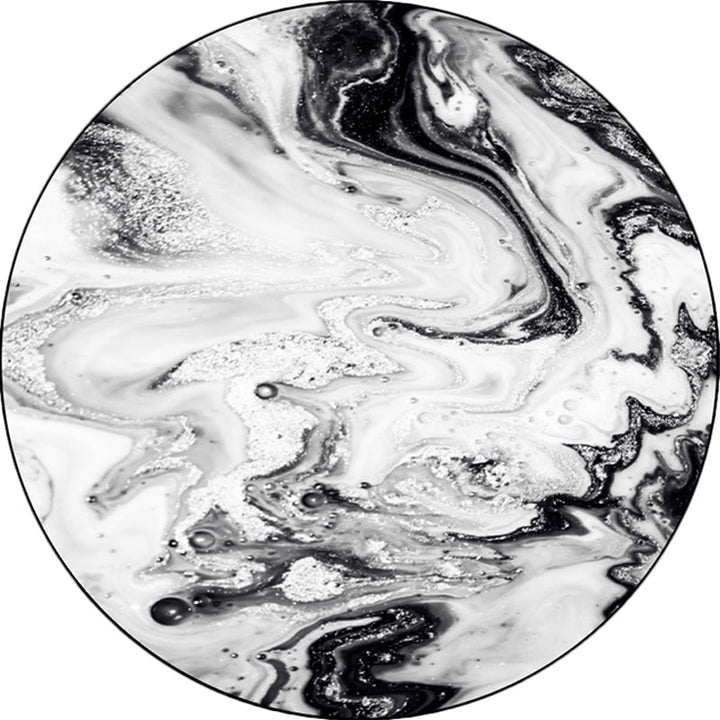 Lisslune | Black and White Bedroom Carpet Modern Abstract Oil Painting Pattern Area Rug Polyester Non-Slip Washable Rug