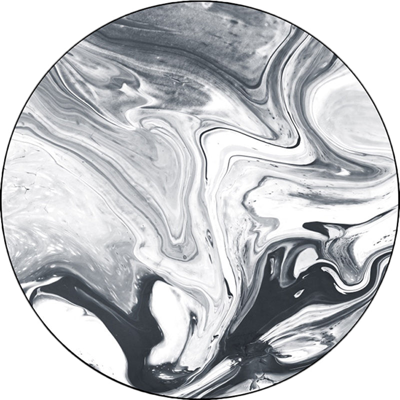 Lisslune | Black and White Bedroom Carpet Modern Abstract Oil Painting Pattern Area Rug Polyester Non-Slip Washable Rug