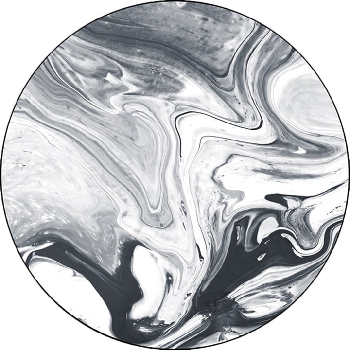 Lisslune | Black and White Bedroom Carpet Modern Abstract Oil Painting Pattern Area Rug Polyester Non-Slip Washable Rug
