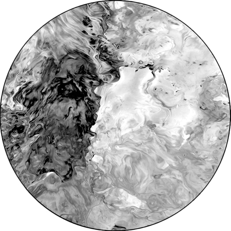 Lisslune | Black and White Bedroom Carpet Modern Abstract Oil Painting Pattern Area Rug Polyester Non-Slip Washable Rug