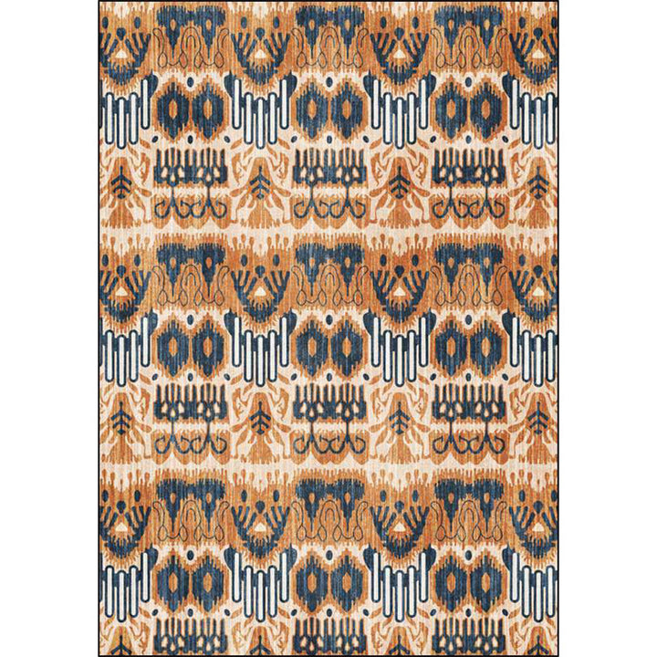 Lisslune | Yellow Bedroom Rug Southwest Tribal Pattern Area Rug Polyester Non-slip Stain Resistant Rug