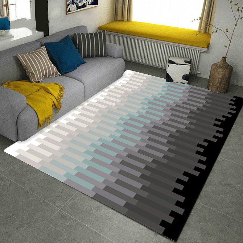 Lisslune | Multicolored Bedroom Carpet New Arrivals Geometry Rectangular Pattern Carpet Polyester Machine Washable Carpet