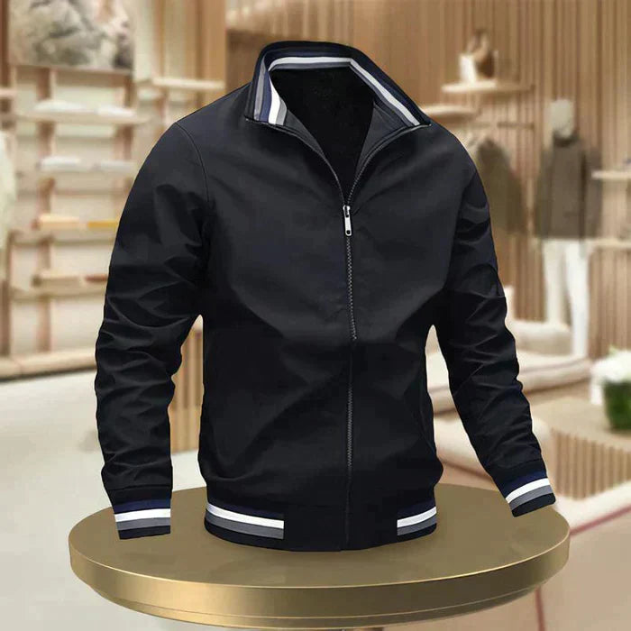 Lisslune | Chic Zip Up Summer Jacket with Ribbed Cuffs for Men