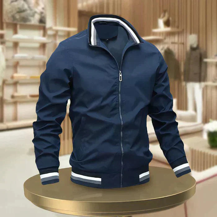 Lisslune | Chic Zip Up Summer Jacket with Ribbed Cuffs for Men