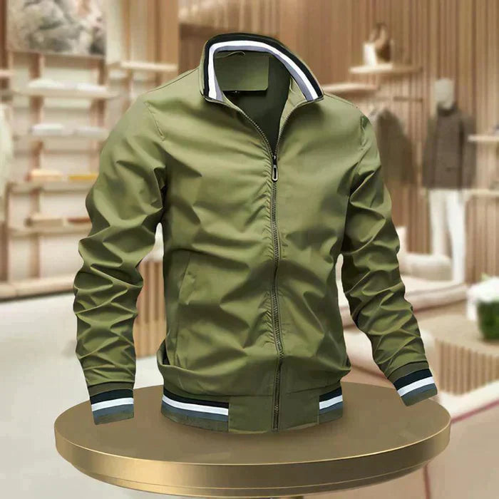 Lisslune | Chic Zip Up Summer Jacket with Ribbed Cuffs for Men