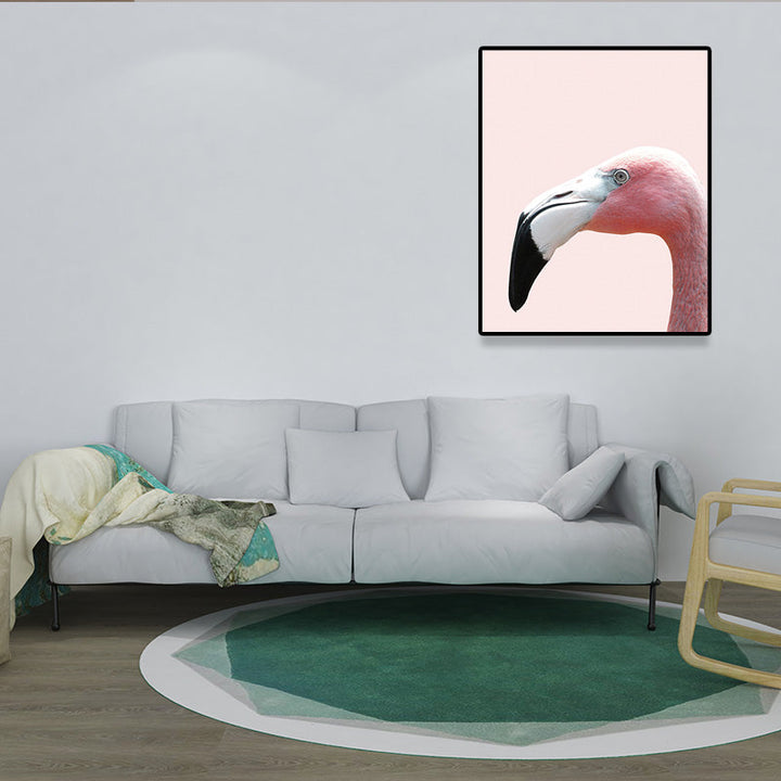 Lisslune | Head of Flamingo Canvas Print Tropical Texture Family Room Wall Art in Pink