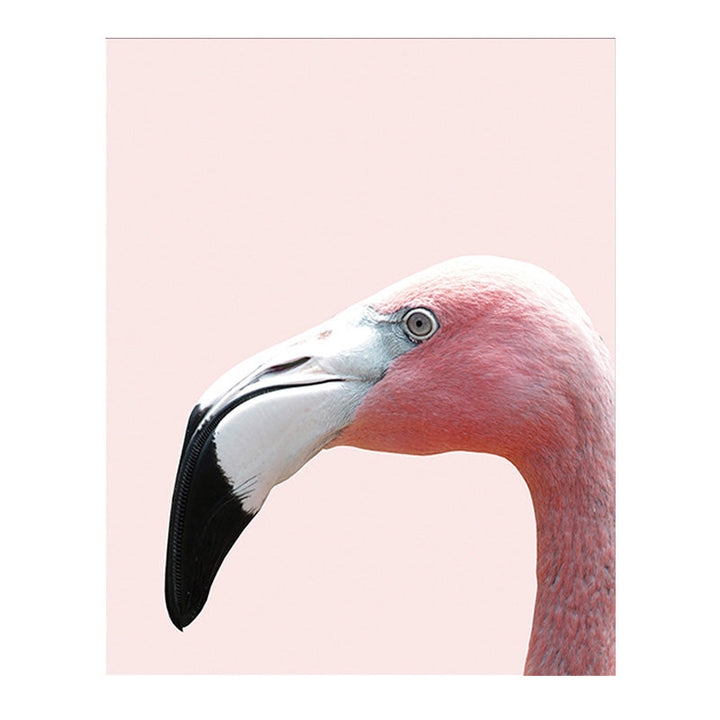 Lisslune | Head of Flamingo Canvas Print Tropical Texture Family Room Wall Art in Pink