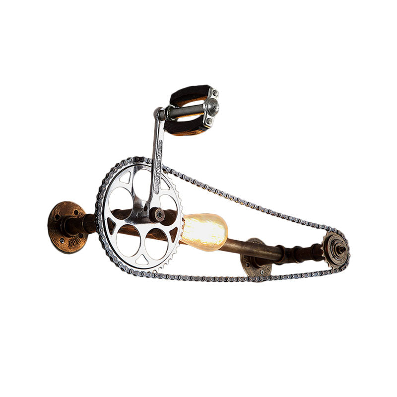 Skørter | Industrial Outdoor Light Bike-design Wall Lamp 1 Light Metal Wall Mount Light in Bronze for Farm