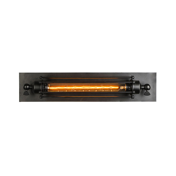 Skørter | 1 Light Linear Wall Lamp with Wire Frame Industrial Black/Silver Metallic Wall Mount Light for Bedroom