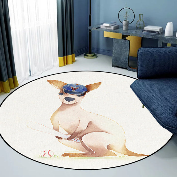 Lisslune | White Children's Room Rug Children's Animal Bear Dog Panda Pattern Area Rug Polyester Non-Slip Back Rug