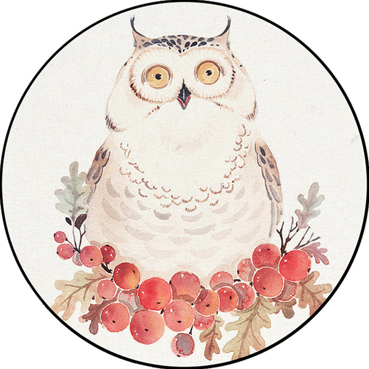 Lisslune | Cute Kids Rug in White Animal Owl Rabbit Sloth Pattern Rug Polyester Non-Slip Washable Rug for the Children's Room