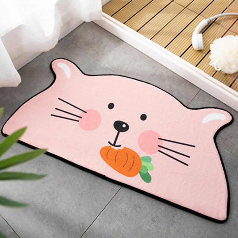 Lisslune | Shaded Children's Irregular Carpet in Orange and Pink Animal Tiger Fox Pattern Carpet Polyester Non-Slip Carpet for Children's Room