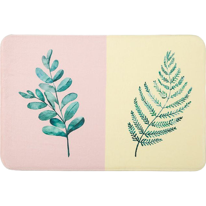 Lisslune | Casual Kids Rug in Pink and Yellow Botanical Cactus Aloe Pattern Rug Polyester Non-Slip Rug for the Children's Room