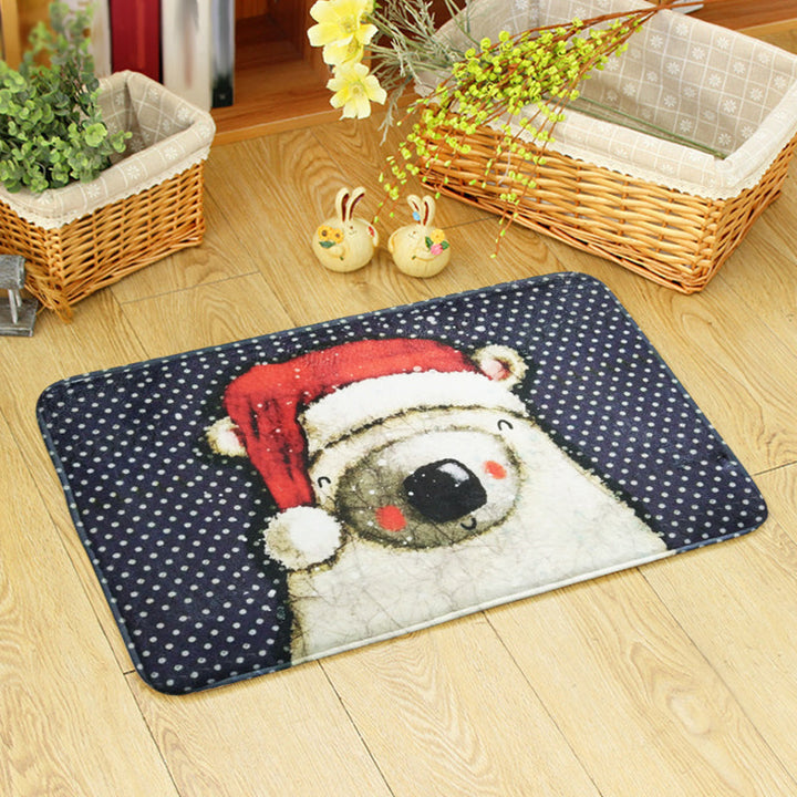Lisslune | Beautiful children's carpet in orange and green with animal bear mouse pattern carpet polyester non-slip carpet for the children's room