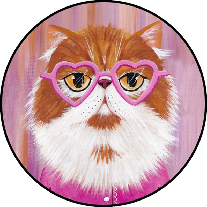 Lisslune | Casual Kids Rug in Pink and Blue Animal Cat Pattern Rug Polyester Stain Resistant Non-Slip Rug for the Children's Room