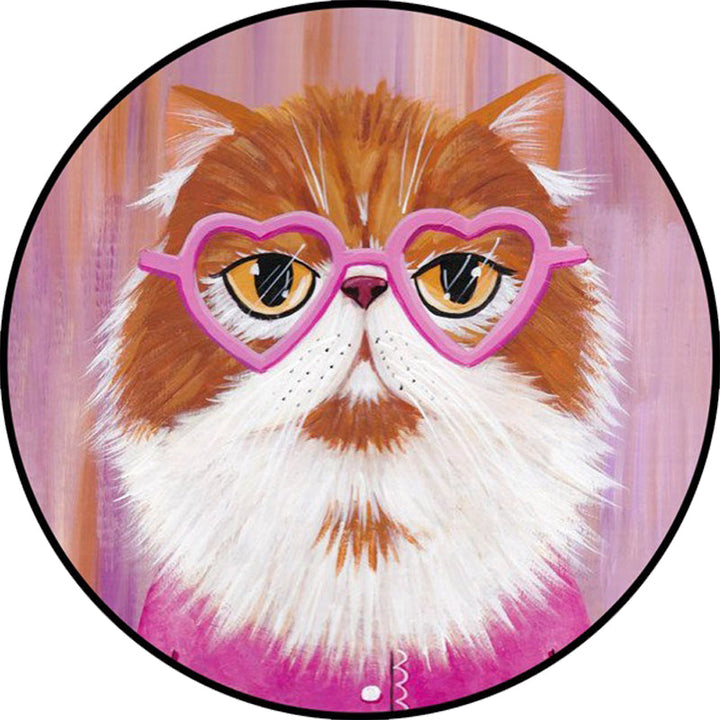 Lisslune | Casual Kids Rug in Pink and Blue Animal Cat Pattern Rug Polyester Stain Resistant Non-Slip Rug for the Children's Room