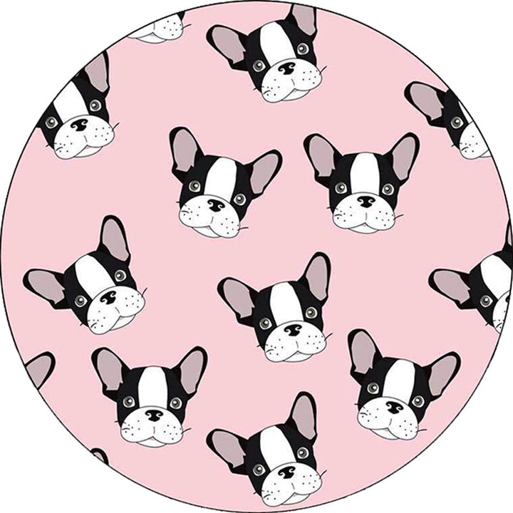 Lisslune | Children's room carpet in brown and pink animal dog cat print carpet polyester non-slip back carpet