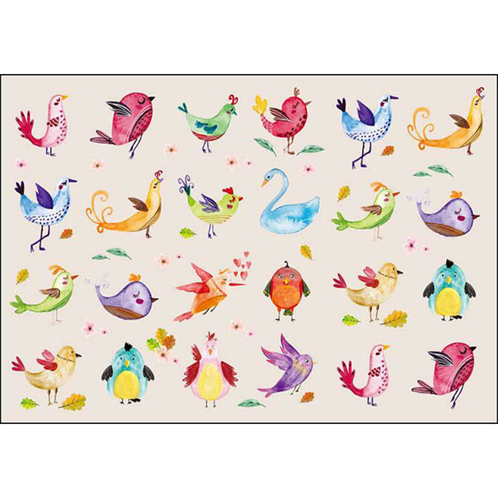 Lisslune | Ivory Kids Room Rug Kids Animal Panda Bird Pattern Rug Polyester Non-Slip Machine Washable Rug