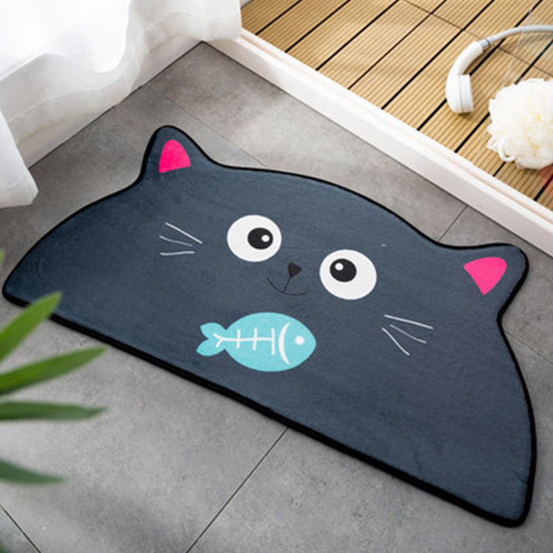 Lisslune | Irregular Children's Room Carpet Orange and Green Animal Frog Cat Bear Pattern Area Rug Polyester Pet Friendly Carpet