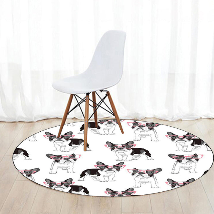 Lisslune | Unique Kids Rug in White and Brown Animal Dog Food Pattern Carpet Polyester Stain Resistant Rug for Children's Room