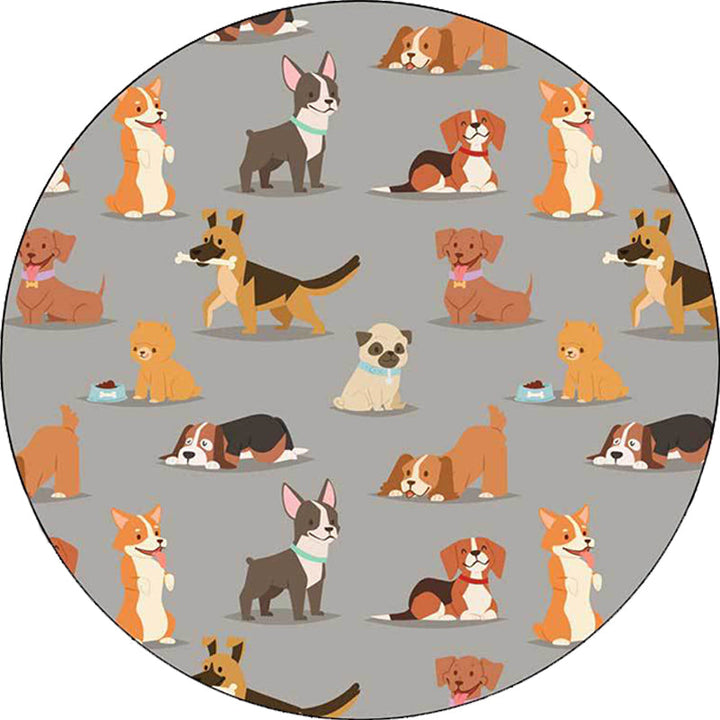 Lisslune | Unique Kids Rug in White and Brown Animal Dog Food Pattern Carpet Polyester Stain Resistant Rug for Children's Room
